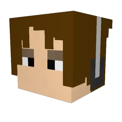 Geddian Minecraft avatar head, 3D render