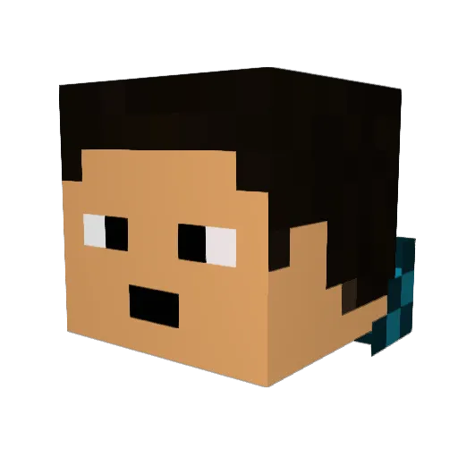 Gedney Minecraft avatar head, 3D render