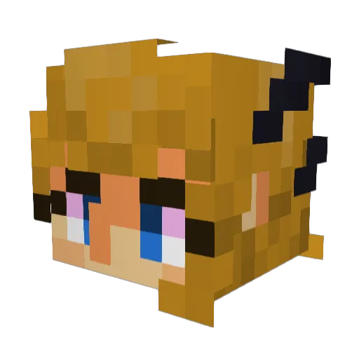 Gedonist Minecraft avatar head, 3D render