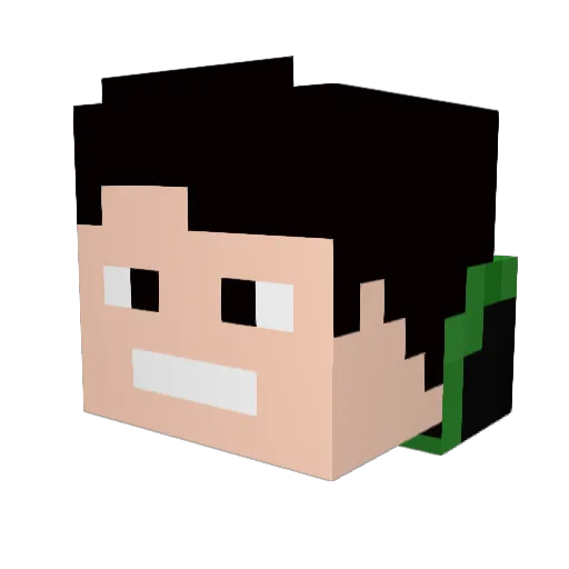 Gedzoxel Minecraft avatar head, 3D render