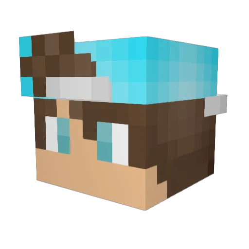GeeDubGee Minecraft avatar head, 3D render