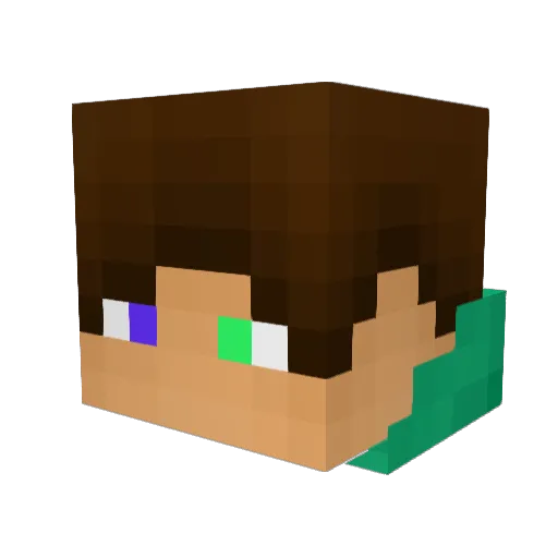 GeeTheReal Minecraft avatar head, 3D render
