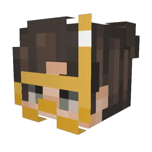 GeeeBaby Minecraft avatar head, 3D render