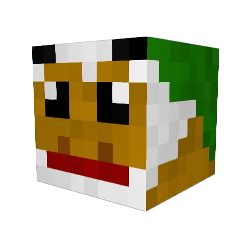 Geefchips Minecraft avatar head, 3D render