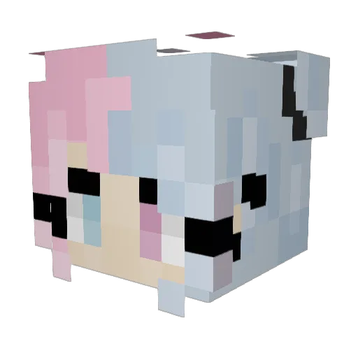 Geeget Minecraft avatar head, 3D render