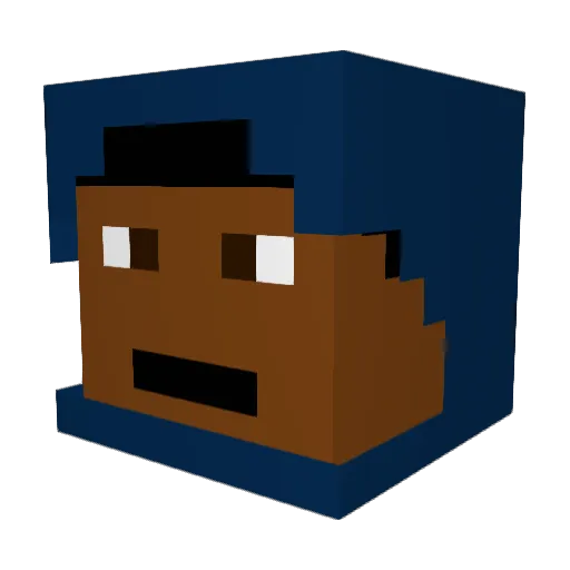 GeekFleek Minecraft avatar head, 3D render