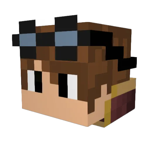 GeekMoses Minecraft avatar head, 3D render