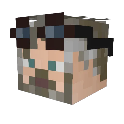 GeekTheGrey Minecraft avatar head, 3D render