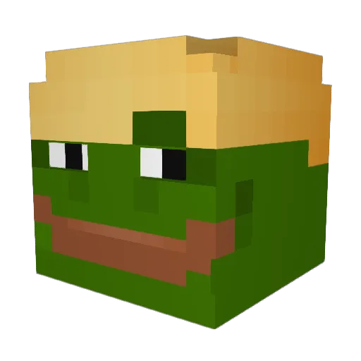 Geekback Minecraft avatar head, 3D render