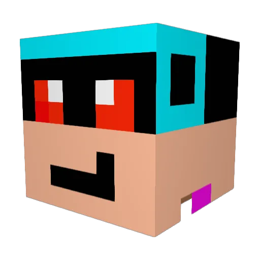 Geekinq Minecraft avatar head, 3D render