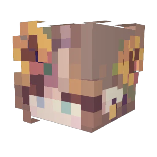 Geeksterly Minecraft avatar head, 3D render