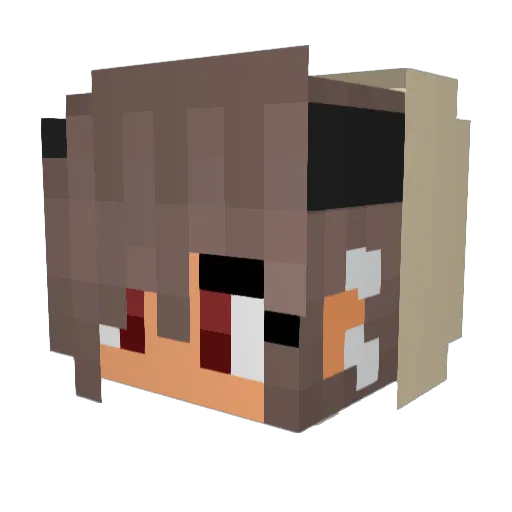 Geekygeest Minecraft avatar head, 3D render