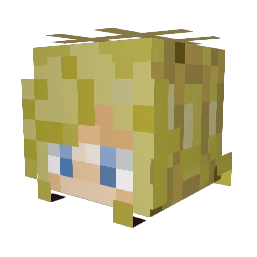 GeenaWeena Minecraft avatar head, 3D render