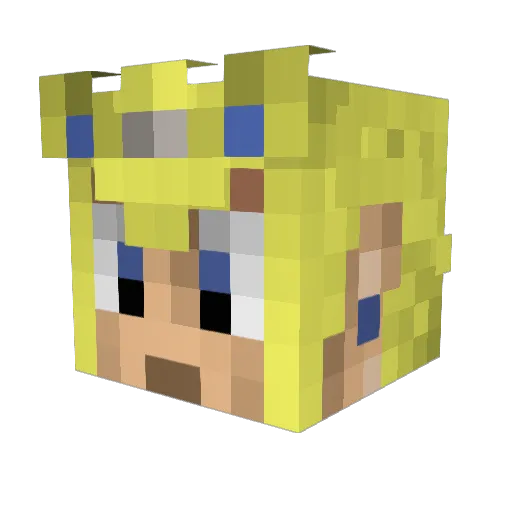 Geenma Minecraft avatar head, 3D render