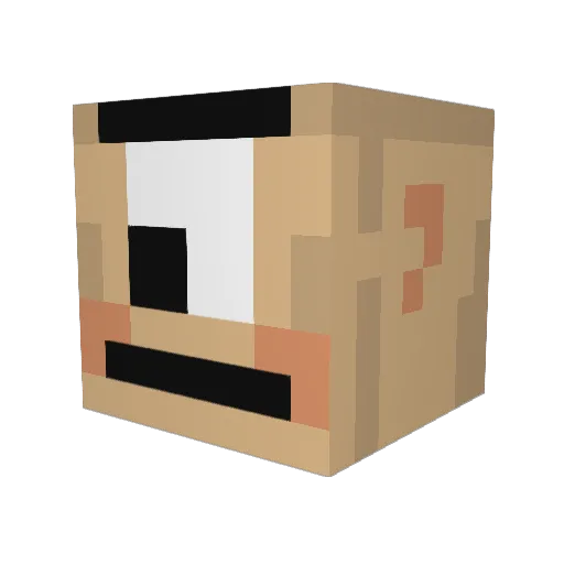 Gefinner Minecraft avatar head, 3D render