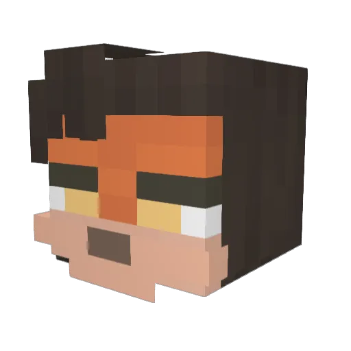 Geforg_ Minecraft avatar head, 3D render