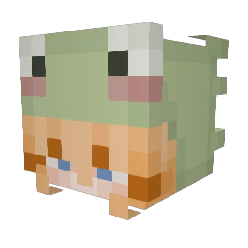 Gega_prime Minecraft avatar head, 3D render