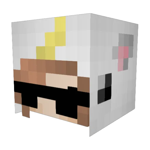 Gegers Minecraft avatar head, 3D render