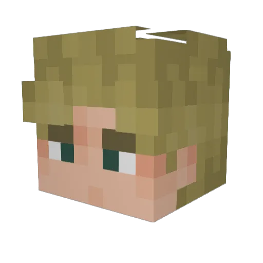 Gehaktbroodt Minecraft avatar head, 3D render