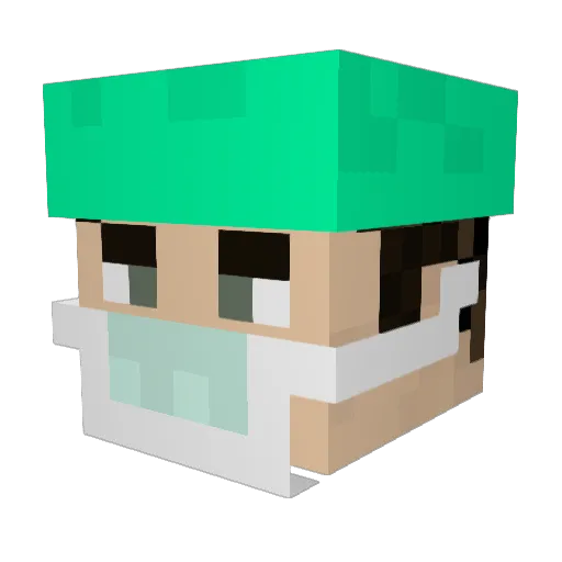 Gehirntumor Minecraft avatar head, 3D render