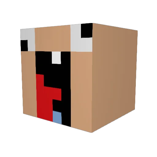 Geisterfurz Minecraft avatar head, 3D render