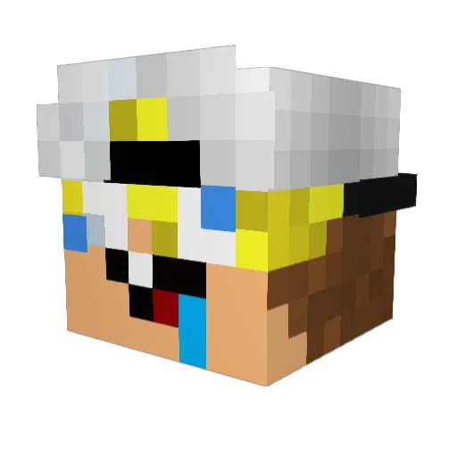 Geistinator Minecraft avatar head, 3D render