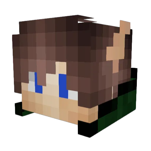 GekOlijfje Minecraft avatar head, 3D render