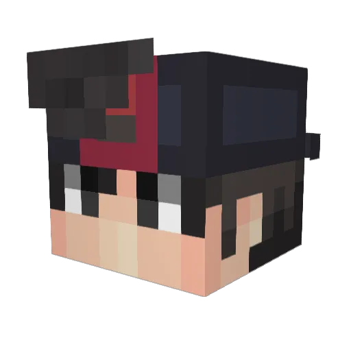 Gekaii Minecraft avatar head, 3D render