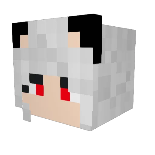 Gekata Minecraft avatar head, 3D render