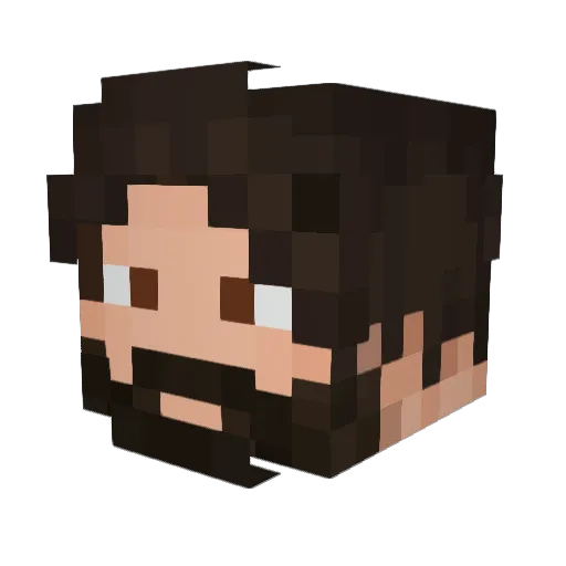 Gekiga Minecraft avatar head, 3D render