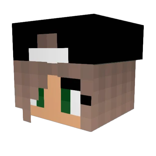 Gekkiee Minecraft avatar head, 3D render