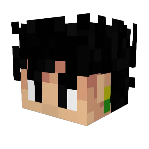Gekkk Minecraft avatar head, 3D render