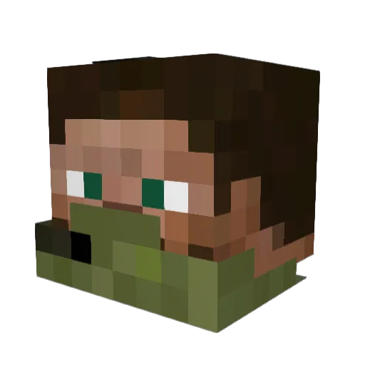 GekkoJo Minecraft avatar head, 3D render