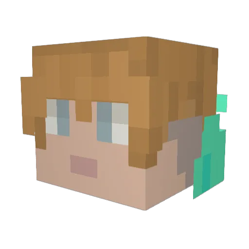 GekleGremlin Minecraft avatar head, 3D render