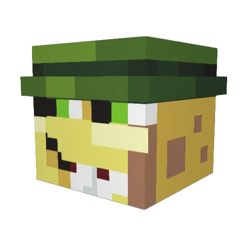 Gekyoom Minecraft avatar head, 3D render