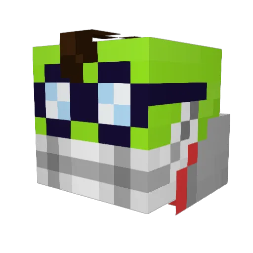 GeladeiraBr Minecraft avatar head, 3D render