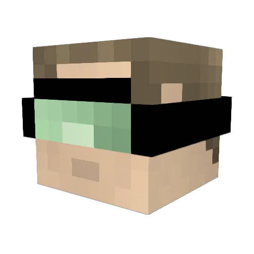 Gelatineman Minecraft avatar head, 3D render