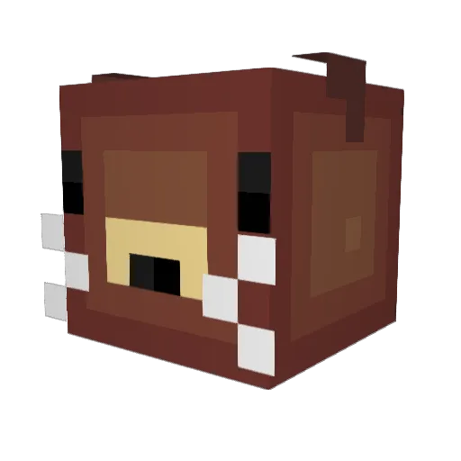 Gele Minecraft avatar head, 3D render
