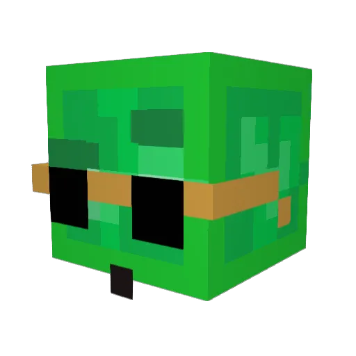Gelecao Minecraft avatar head, 3D render