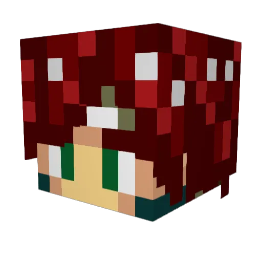GeloRuse Minecraft avatar head, 3D render