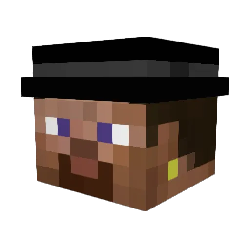 Gelometol Minecraft avatar head, 3D render