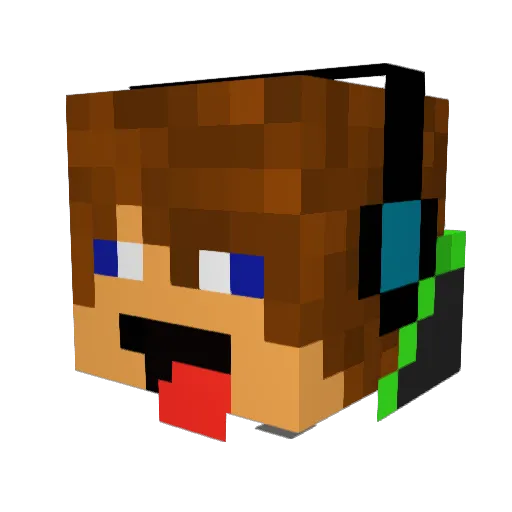 Gelula Minecraft avatar head, 3D render