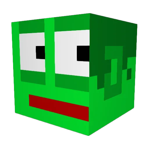 GemSauce Minecraft avatar head, 3D render