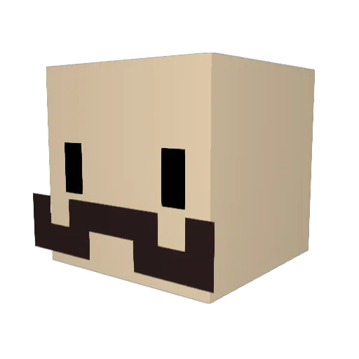 Gemassist Minecraft avatar head, 3D render