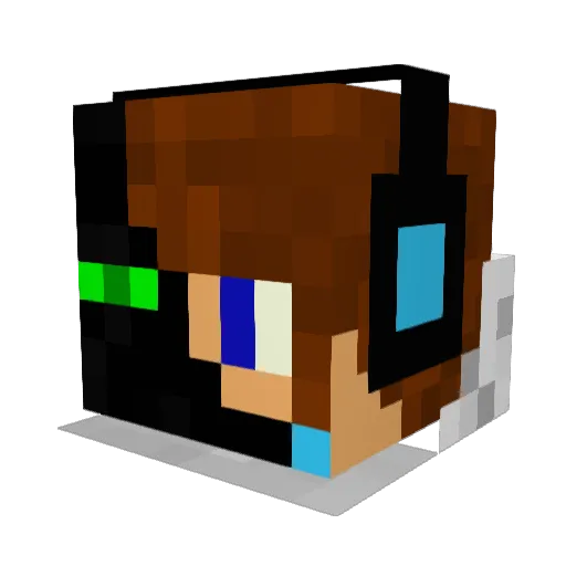 Gemboys Minecraft avatar head, 3D render