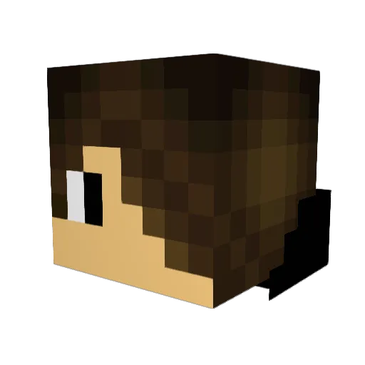 Gemdave Minecraft avatar head, 3D render