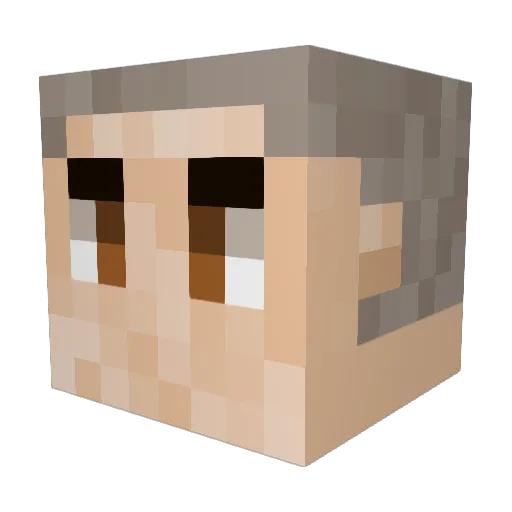 GeminiBella Minecraft avatar head, 3D render