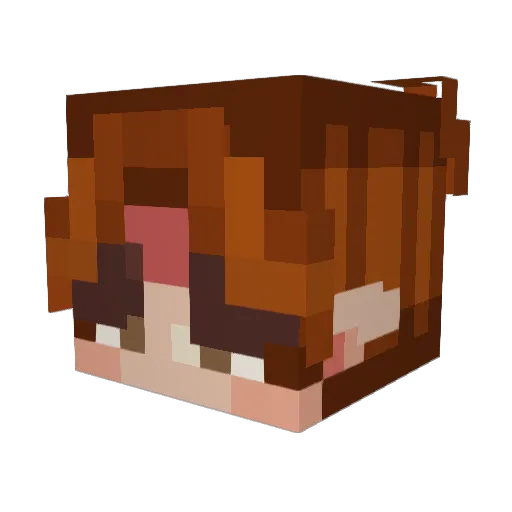 GeminiCoral Minecraft avatar head, 3D render