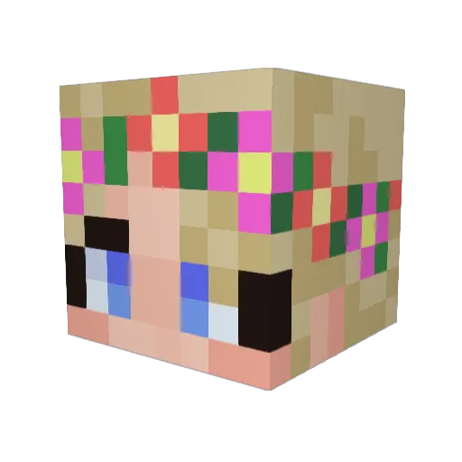 GeminiKat Minecraft avatar head, 3D render