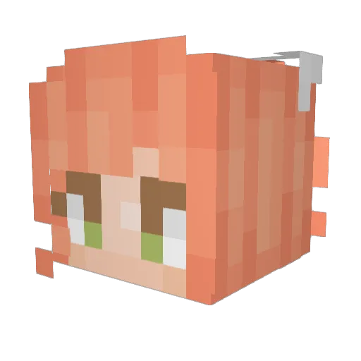 GeminiMeowstic Minecraft avatar head, 3D render